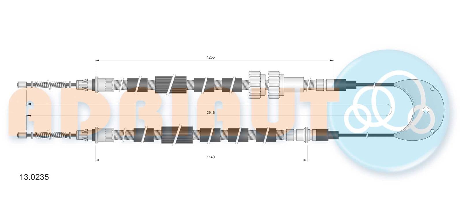 130235 Adriauto Трос ручного тормоза для Ford Escort