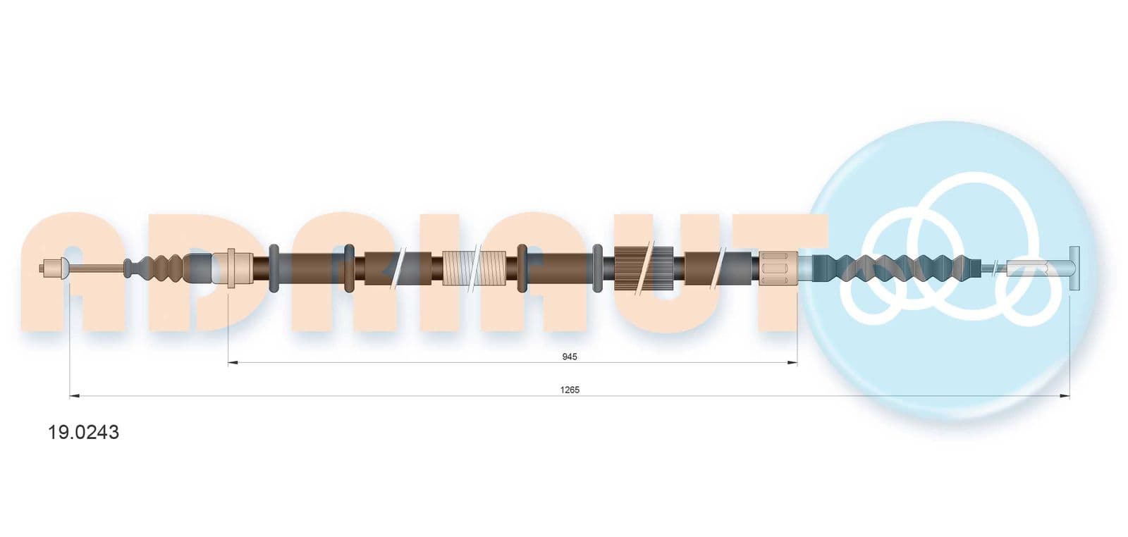 190243 Adriauto Трос ручного гальма для Lancia Lybra