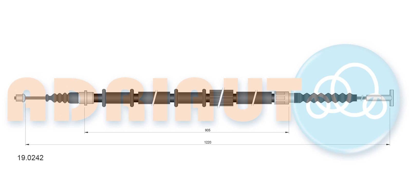 190242 Adriauto Трос ручного тормоза для Lancia Lybra