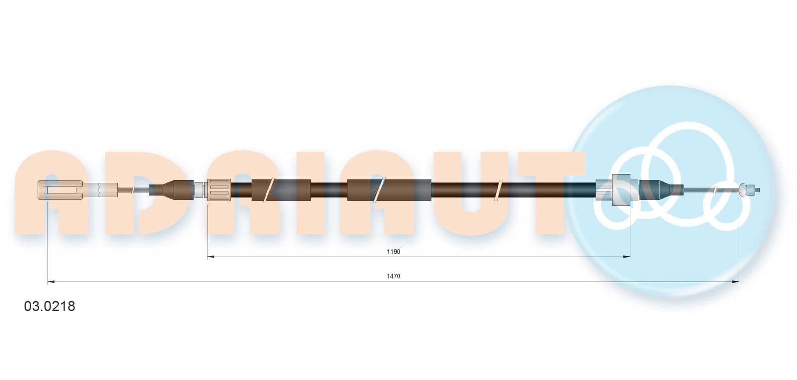 030218 Adriauto Трос ручного гальма для Audi 200