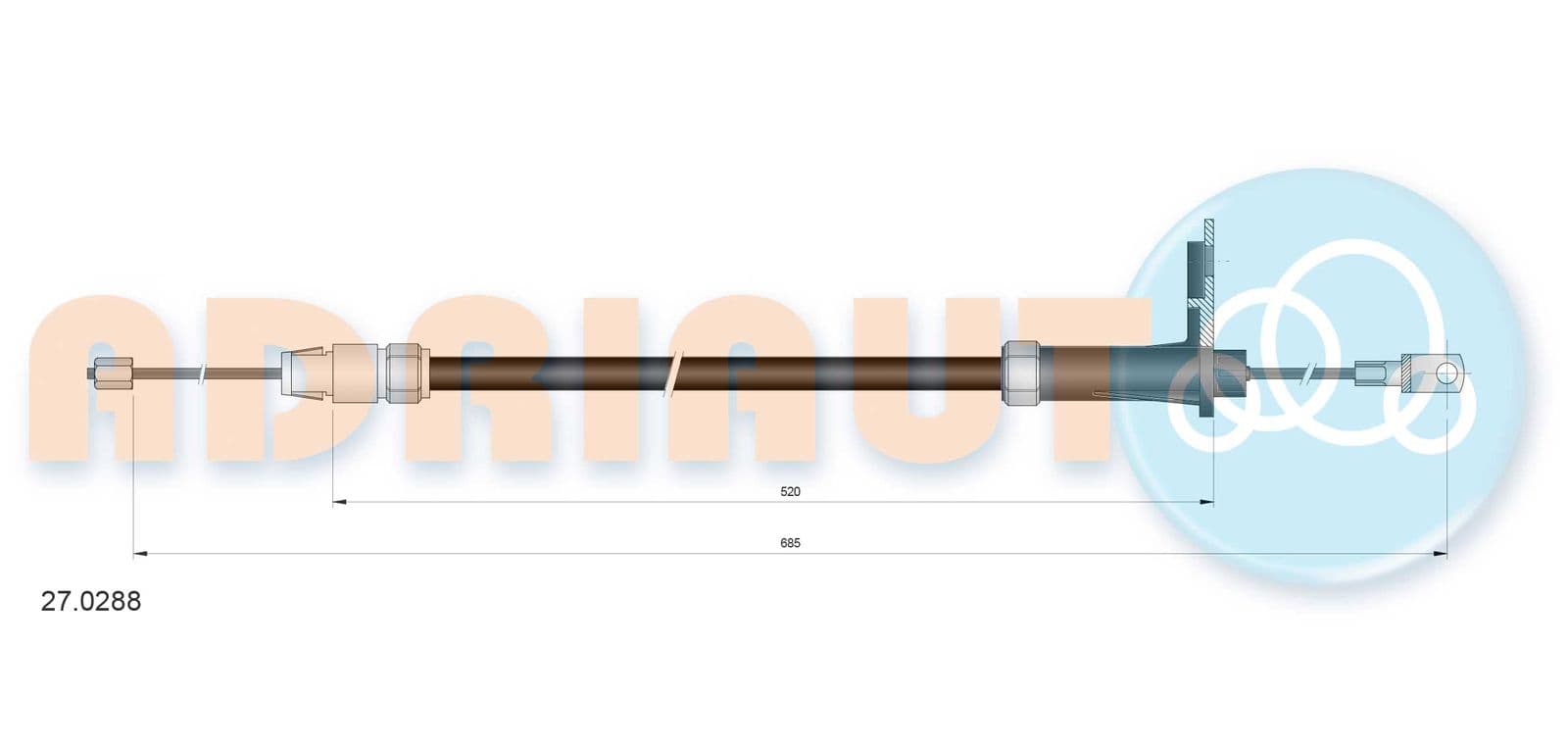 270288 Adriauto Трос ручного тормоза