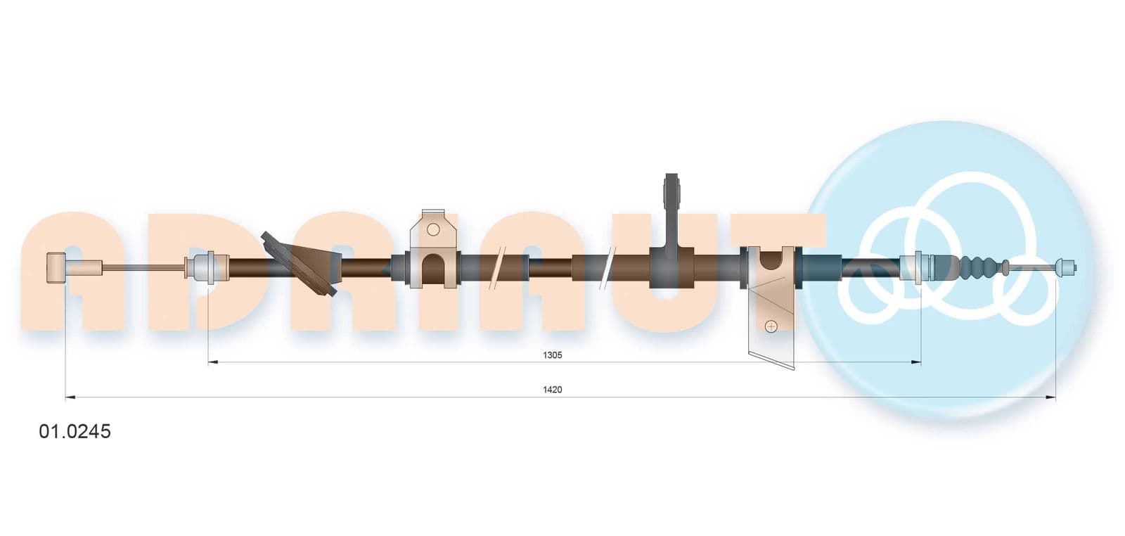 010245 Adriauto Трос ручного тормоза