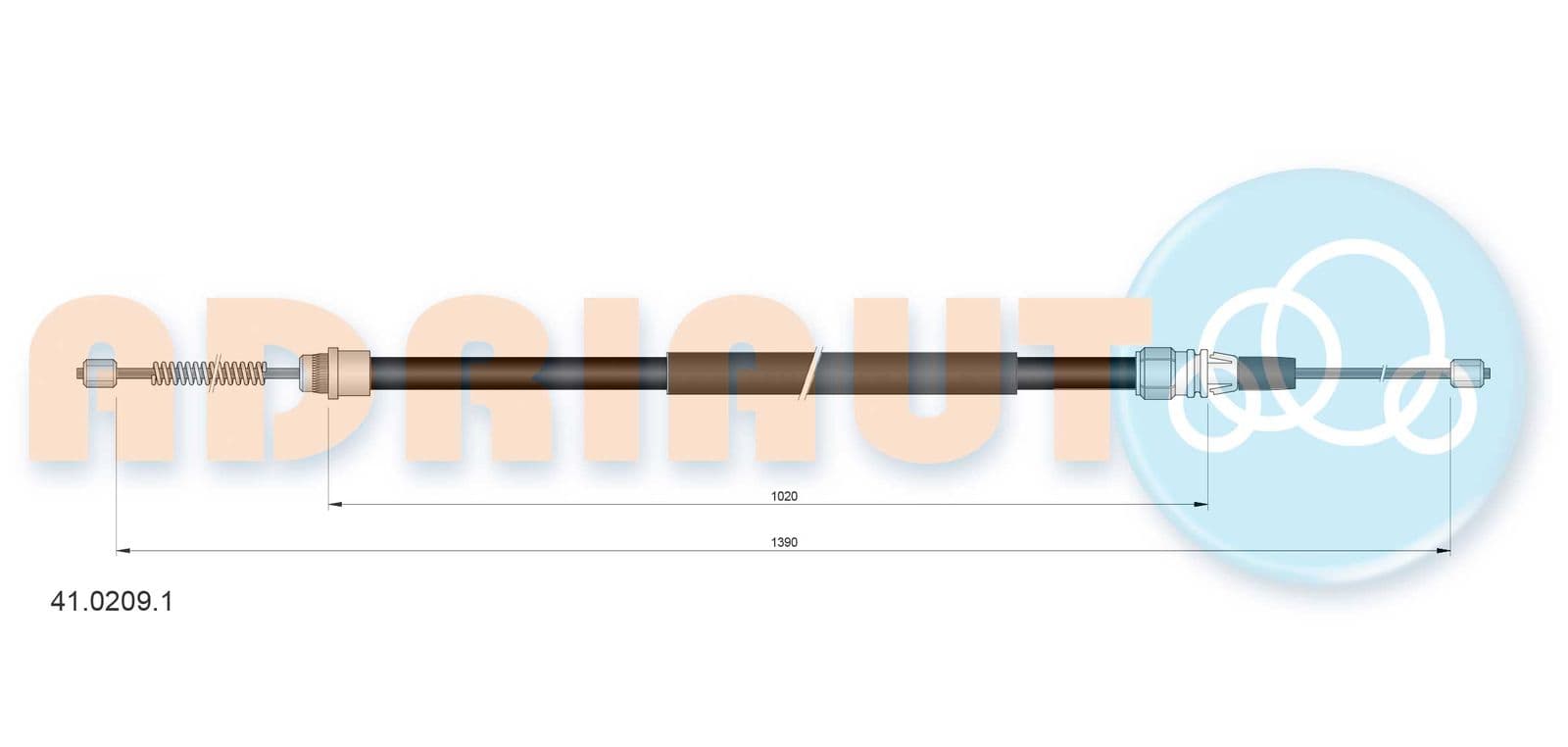 4102091 Adriauto Трос ручного тормоза