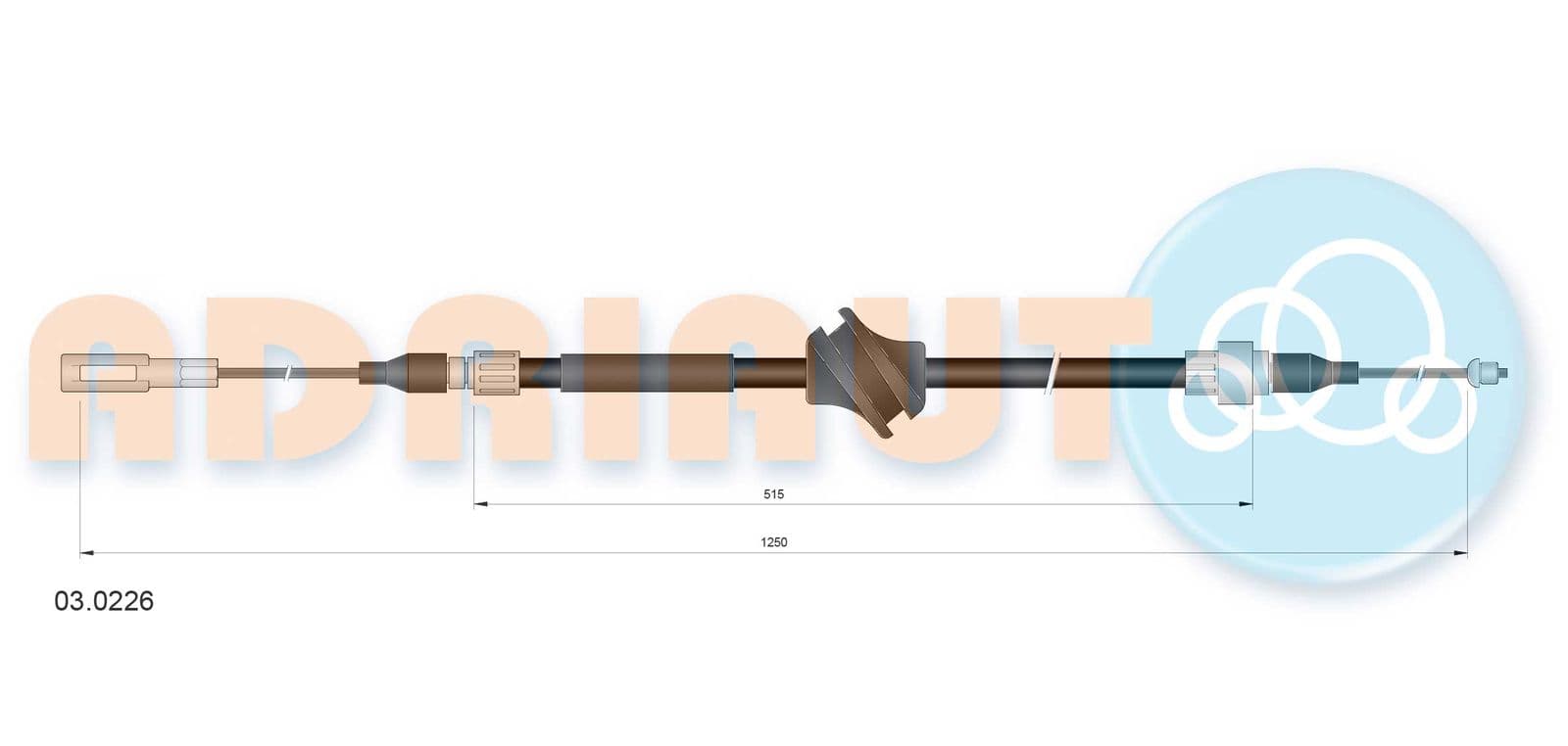 030226 Adriauto Трос ручного тормоза