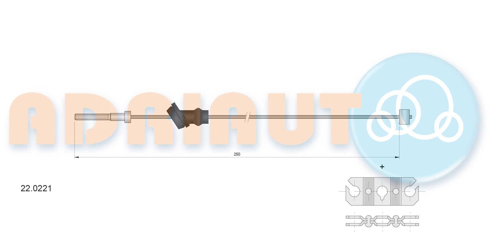 220221 Adriauto Трос ручного тормоза