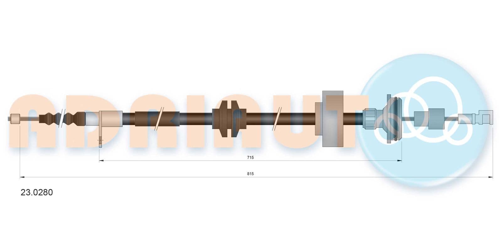 230280 Adriauto Трос ручного тормоза для Land Rover Range Rover