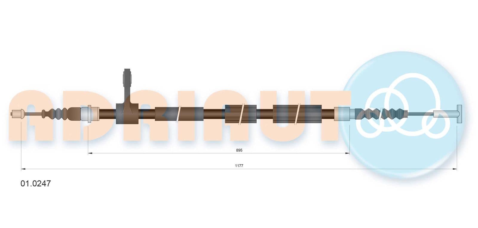 010247 Adriauto Трос ручного тормоза для Alfa Romeo 147