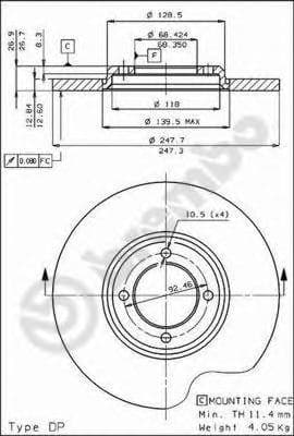08.2275.10 Brembo Тормозной диск