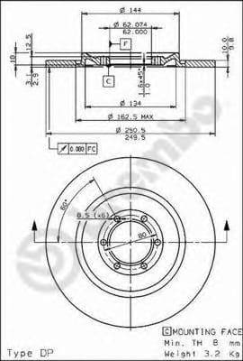 08.3910.10 Brembo Тормозной диск