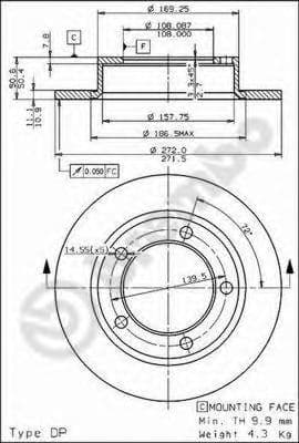 08.3939.10 Brembo Гальмівний диск