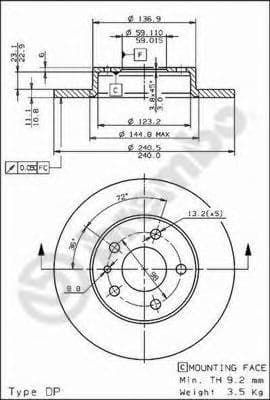 08.5085.21 Brembo Тормозной диск