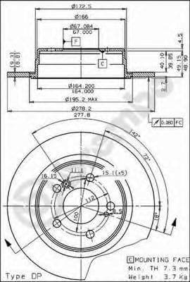 08.5178.10 Brembo Тормозной диск