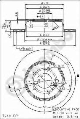 08.5178.31 Brembo Гальмівний диск