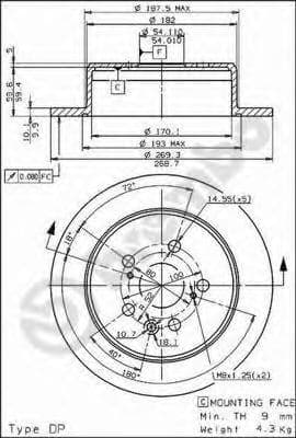 08.5625.10 Brembo Тормозной диск