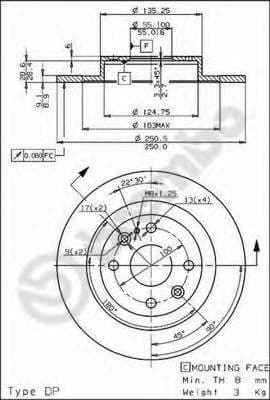 08.6857.10 Brembo Тормозной диск