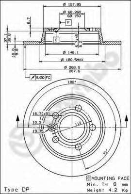 08.6935.11 Brembo Тормозной диск