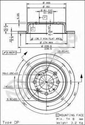 08.7104.75 Brembo Тормозной диск