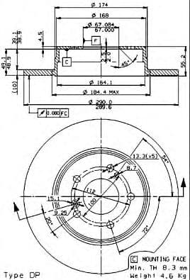 08.7211.76 Brembo Тормозной диск