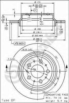 08.7765.11 Brembo Тормозной диск