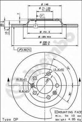 08.8682.11 Brembo Тормозной диск