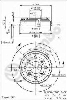 08.9139.10 Brembo Гальмівний диск