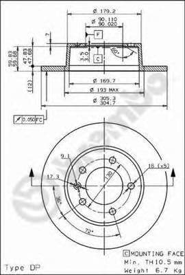 08.9371.10 Brembo Гальмівний диск
