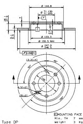 08.9719.11 Brembo Тормозной диск