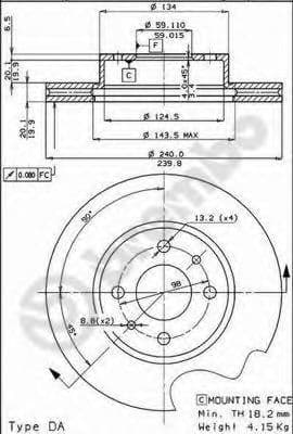 09.3023.20 Brembo Тормозной диск для Fiat Uno