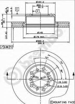 09.4928.10 Brembo Гальмівний диск для Mercedes S-Class
