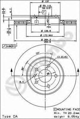 09.4939.24 Brembo Гальмівний диск