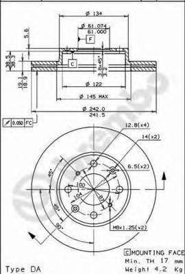 09.5023.10 Brembo Гальмівний диск