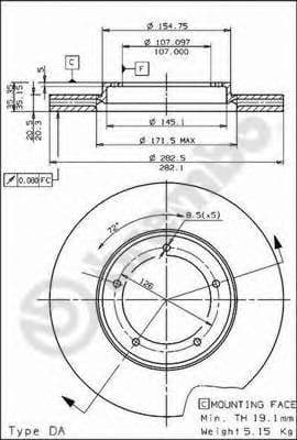 09.5782.10 Brembo Тормозной диск