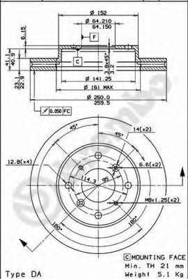 09.6753.10 Brembo Тормозной диск