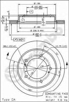 09.6859.10 Brembo Гальмівний диск