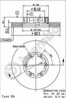 09.7118.10 Brembo Тормозной диск