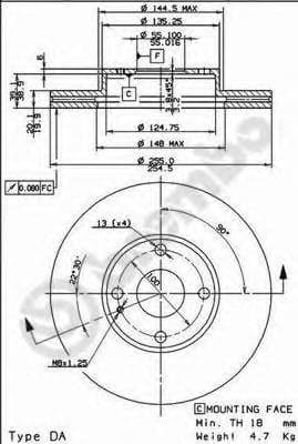 09.7379.11 Brembo Тормозной диск