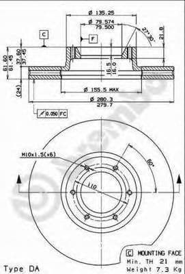09.7717.10 Brembo Гальмівний диск