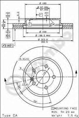 09.7823.11 Brembo Гальмівний диск для Mercedes M-Class
