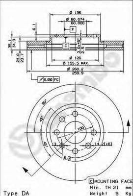 09.8601.11 Brembo Гальмівний диск