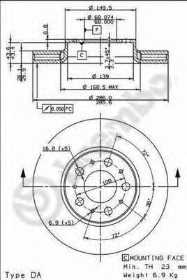 09.8633.11 Brembo Тормозной диск