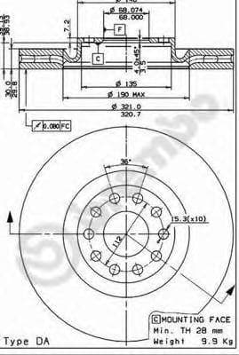 09.8689.11 Brembo Тормозной диск