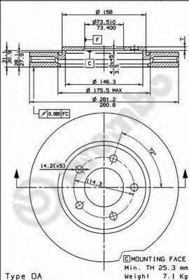 09.8977.10 Brembo Гальмівний диск
