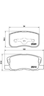 P 54 046 Brembo Гальмівні колодки для Mitsubishi Colt