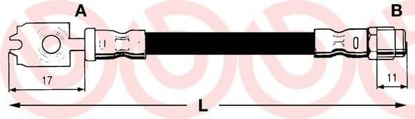 T 85 050 Brembo Гальмівний шланг для Audi A6