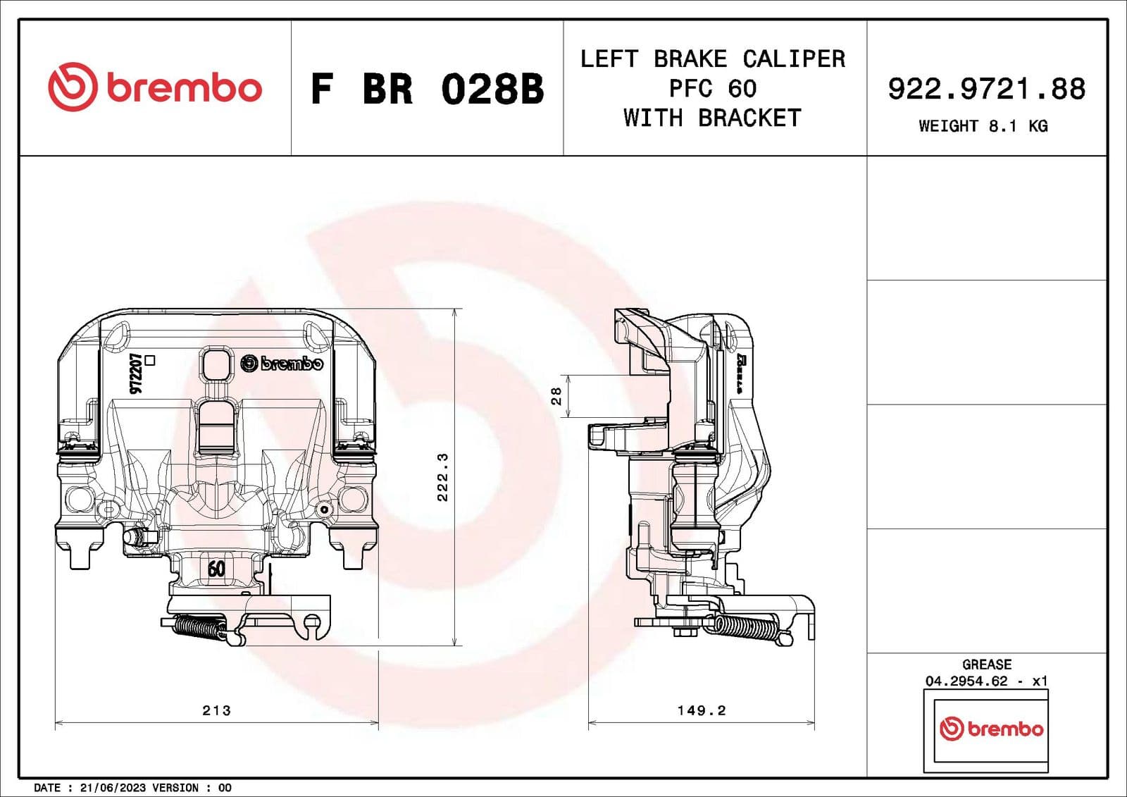 fbr028b Brembo Тормозной суппорт