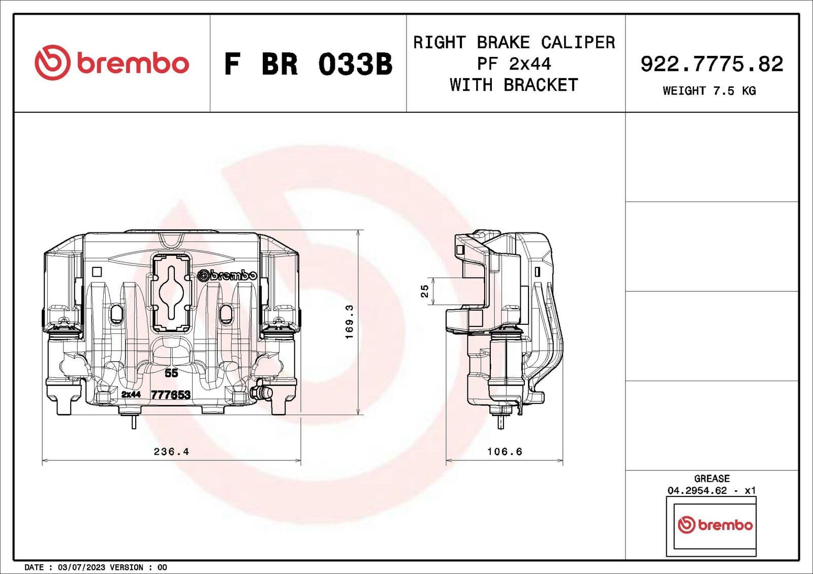 fbr033b Brembo Гальмівний супорт