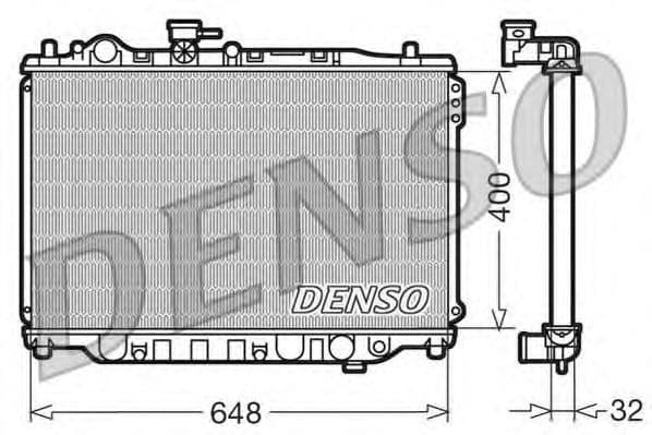 DRM44007 Denso Радіатор охолодження двигуна для Mazda 626
