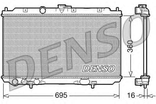 DRM46027 Denso Радіатор охолодження двигуна для Nissan Primera