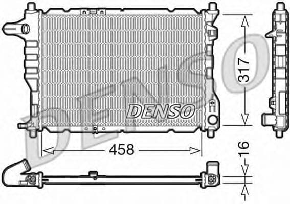 DRM08005 Denso Радіатор охолодження двигуна для Chevrolet Matiz