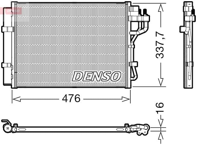 dcn41023 Denso Радиатор кондиционера для Hyundai i10